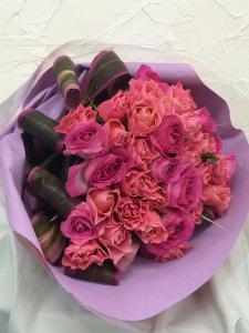 ピンクバラの花束｜「ハナコー生花」　（三重県志摩市の花キューピット加盟店 花屋）のブログ