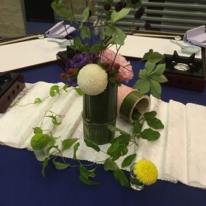 竹を使ったテーブル花｜「ハナコー生花」　（三重県志摩市の花キューピット加盟店 花屋）のブログ