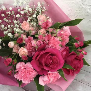 ピンク色の花束｜「ハナコー生花」　（三重県志摩市の花キューピット加盟店 花屋）のブログ